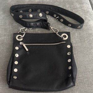 Hammitt Black Crossbody Bag with Silver Accents, medium Tony